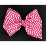 Pink (Hot Pink) Chevron Bow - 6 Inch
